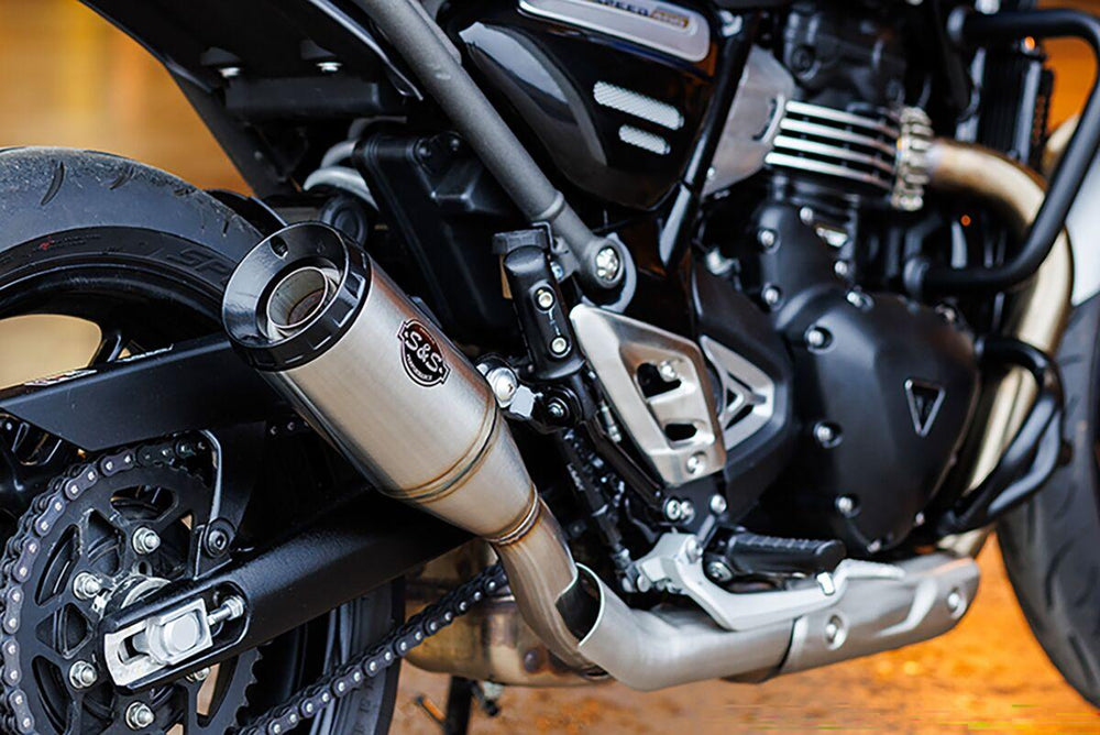 S&S Cycle Grand National  Silencer For Triumph Scrambler 400 X 2024 - Brushed