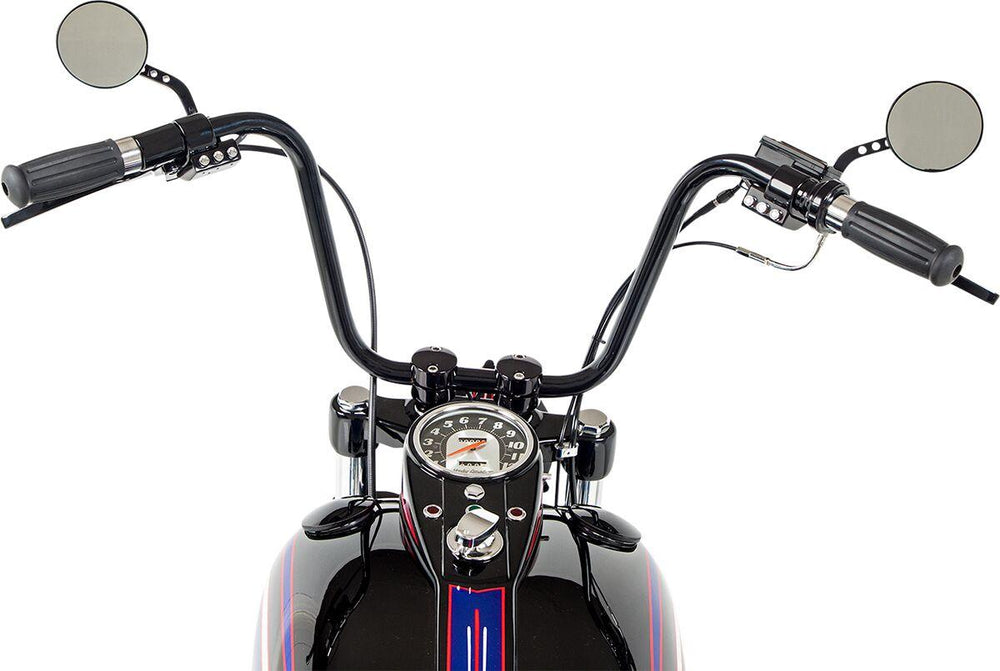 Drag Specialties Vintage Style Grips For Harley Davidson FLD 1690 2012-2013 - Black Chrome