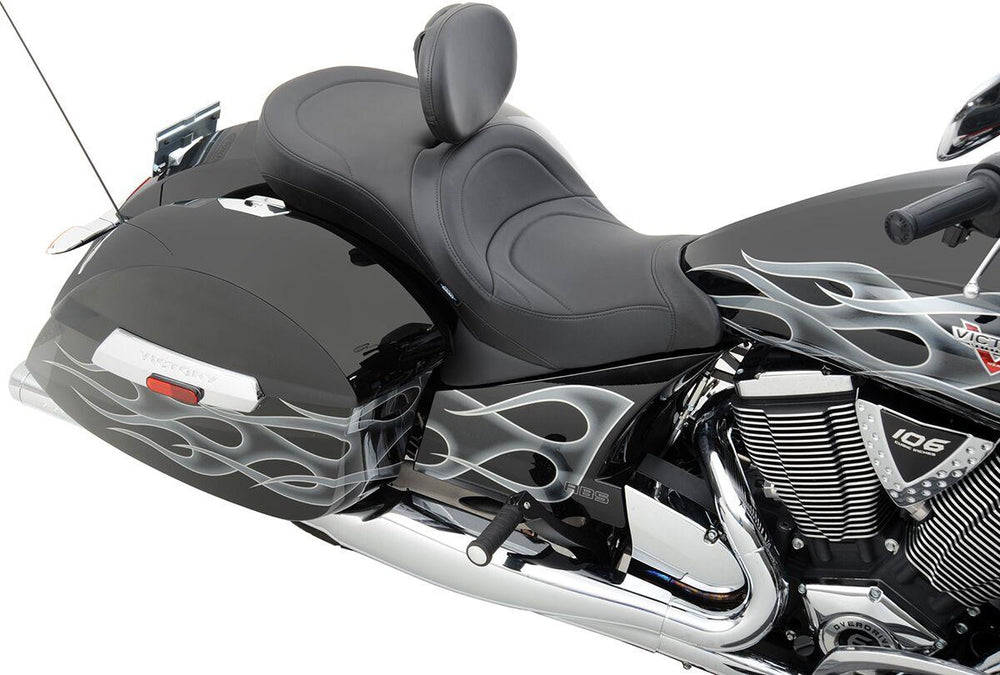Drag Specialties Low-Profile Touring Seat For Victory Cross Country 106 2010-2015 Mild Stitched - Black