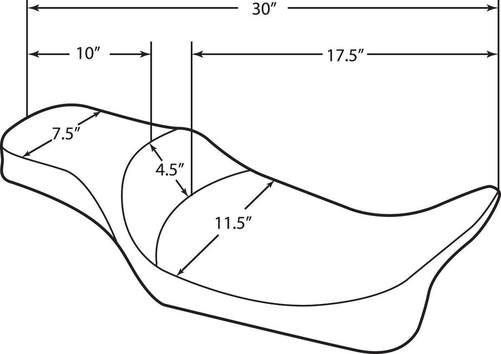 Drag Specialties Extended Reach 2 Up Smooth Predator Seat For Harley Davidson FLHR 1340 1997-1998 - Black