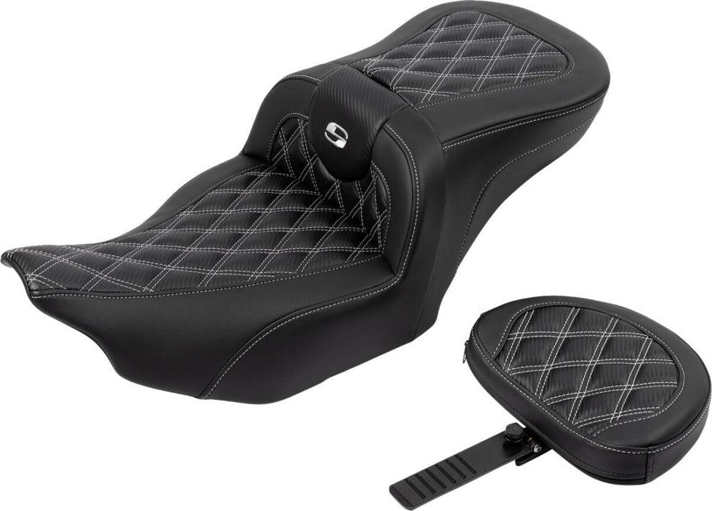 Saddlemen Roadsofa Lattice Stitch Seat For Harley Davidson FLHX 1923 ABS 2024-2026 - Black/Silver