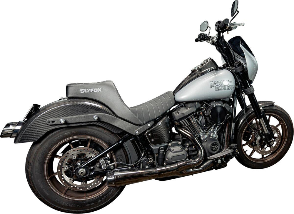 Slyfox High Noon Seat For Harley Davidson FLSB 1750 ABS 2018-2021 Classic Stitch/Gray Logo - Black/Grey
