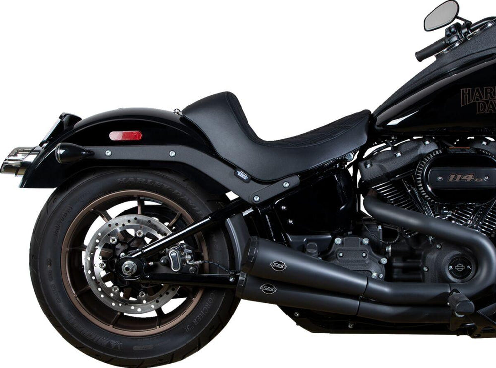 Drag Specialties Solo Seat For Harley Davidson FLSB 1750 2018-2020 Black Stitching Double Diamond - Black