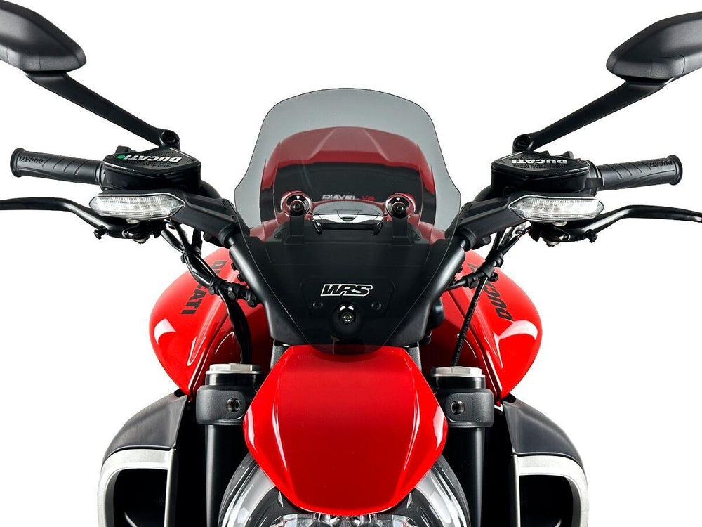 WRS Windscreen For Ducati Diavel V4 1200 ABS 2023-2025 28.5 cm (11-1/4") - Dark Smoke