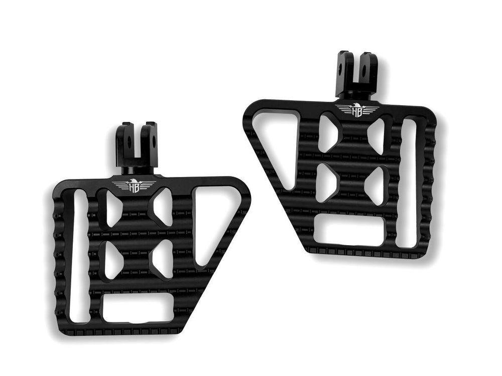 Heinz Bikes Mini Floorboard Passenger Foot Pegs For Harley Davidson FLDE 1750 2018-2020 - Black