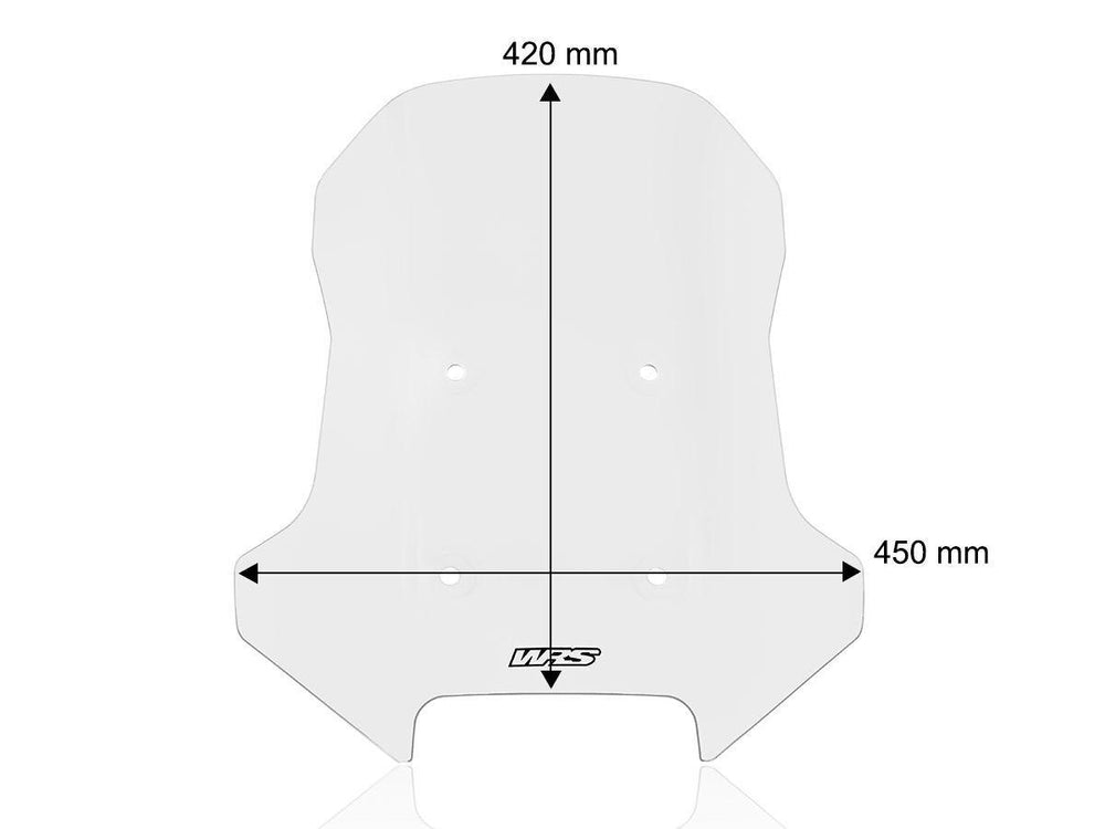 WRS Windscreen Caponord CF Moto For CF Moto MT 450 ABS 2024-2026 42 cm (16-1/2") - Clear