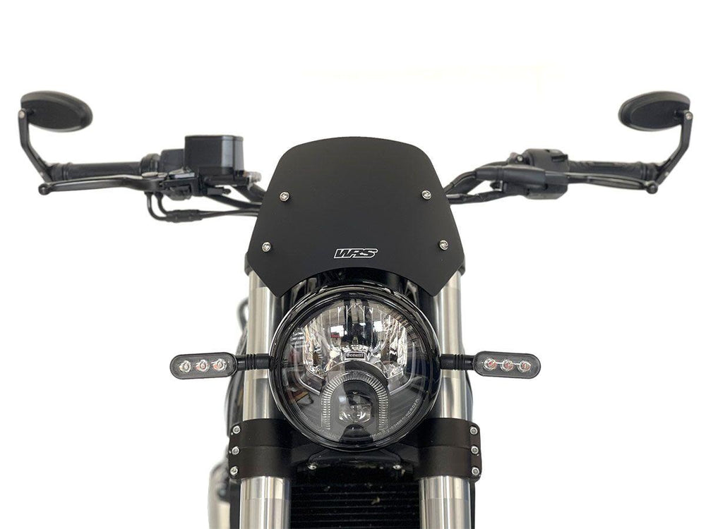 WRS Windscreen For Benelli Leoncino 500 ABS 2017-2023 19 cm (7-1/2") - Black