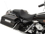 Drag Specialties Predator III Seat For Harley Davidson FLHR 1340 1997-1998 Black Stitching Double Diamond - Black