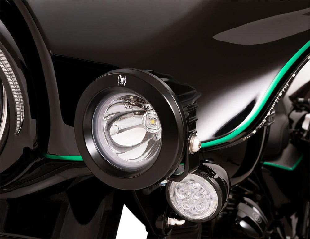 Ciro TAC-10 Light Cannons For Harley Davidson FLH 1868 ABS 2021 Black Clear