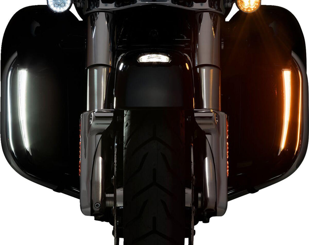Ciro Fang Lower Fairing Lights For Harley Davidson FLH 1868 ABS 2021 Chrome Clear