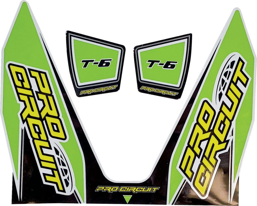 Pro Circuit T-6 Exhaust Decals - Black Green White Yellow