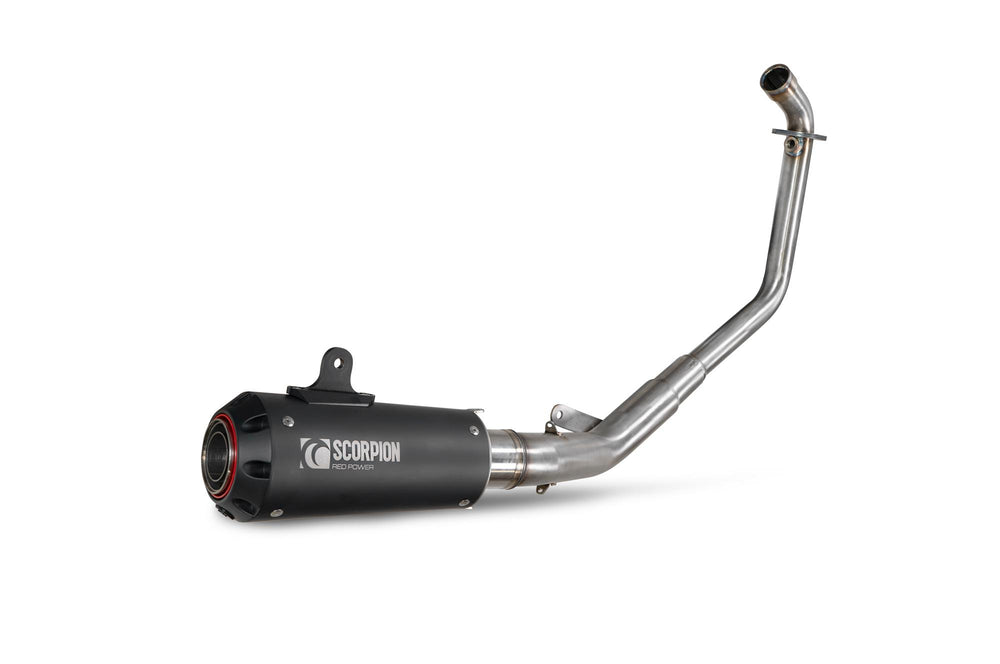 Scorpion Red Power Full System Black Ceramic For Honda CB 125 R Single lambda sensor models only 2021-2024