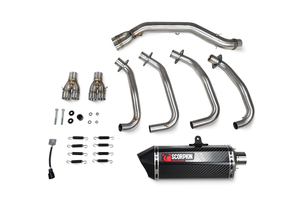 Scorpion Serket Parallel Full System Carbon Fibre For Kawasaki ZX-4RR 2023-2025
