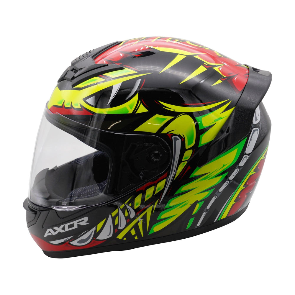 Axor Rage Full Face Helmet - Python Red Yellow Black Gloss