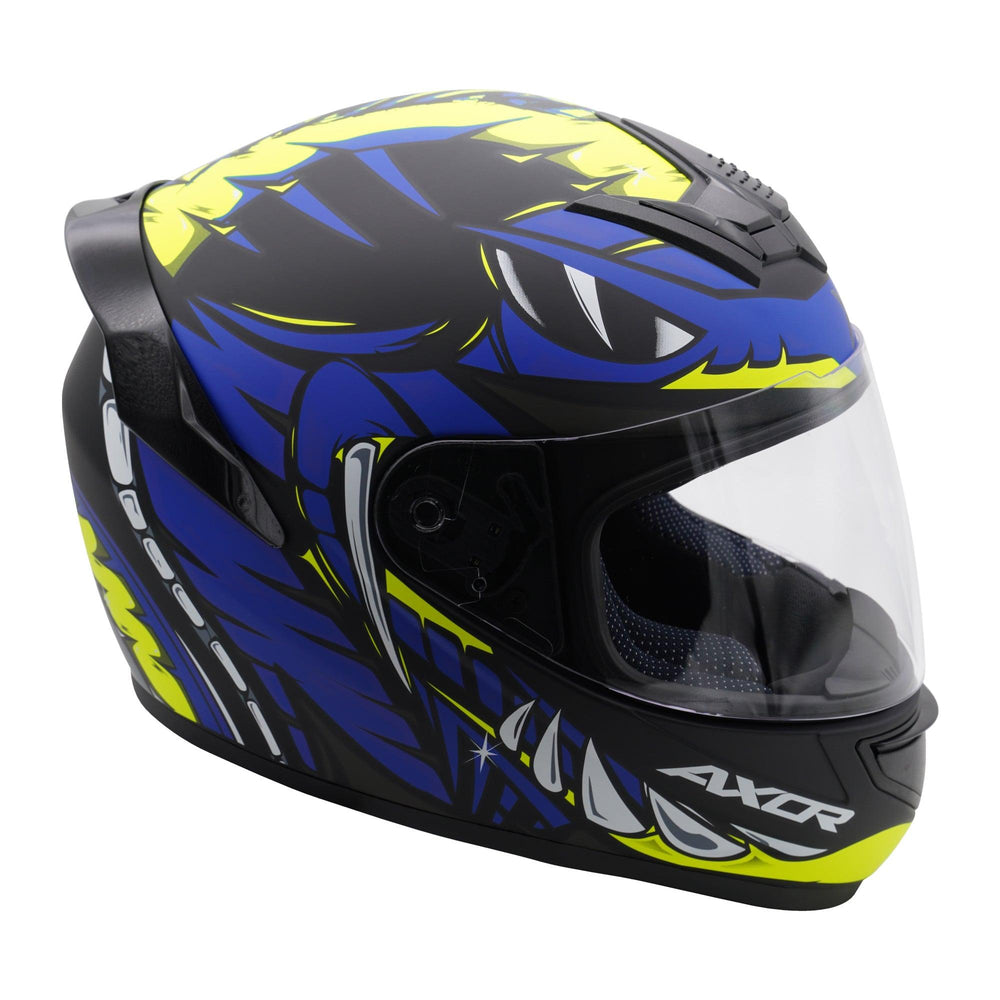 Axor Rage Full Face Helmet - Python Blue Yellow Matt Black