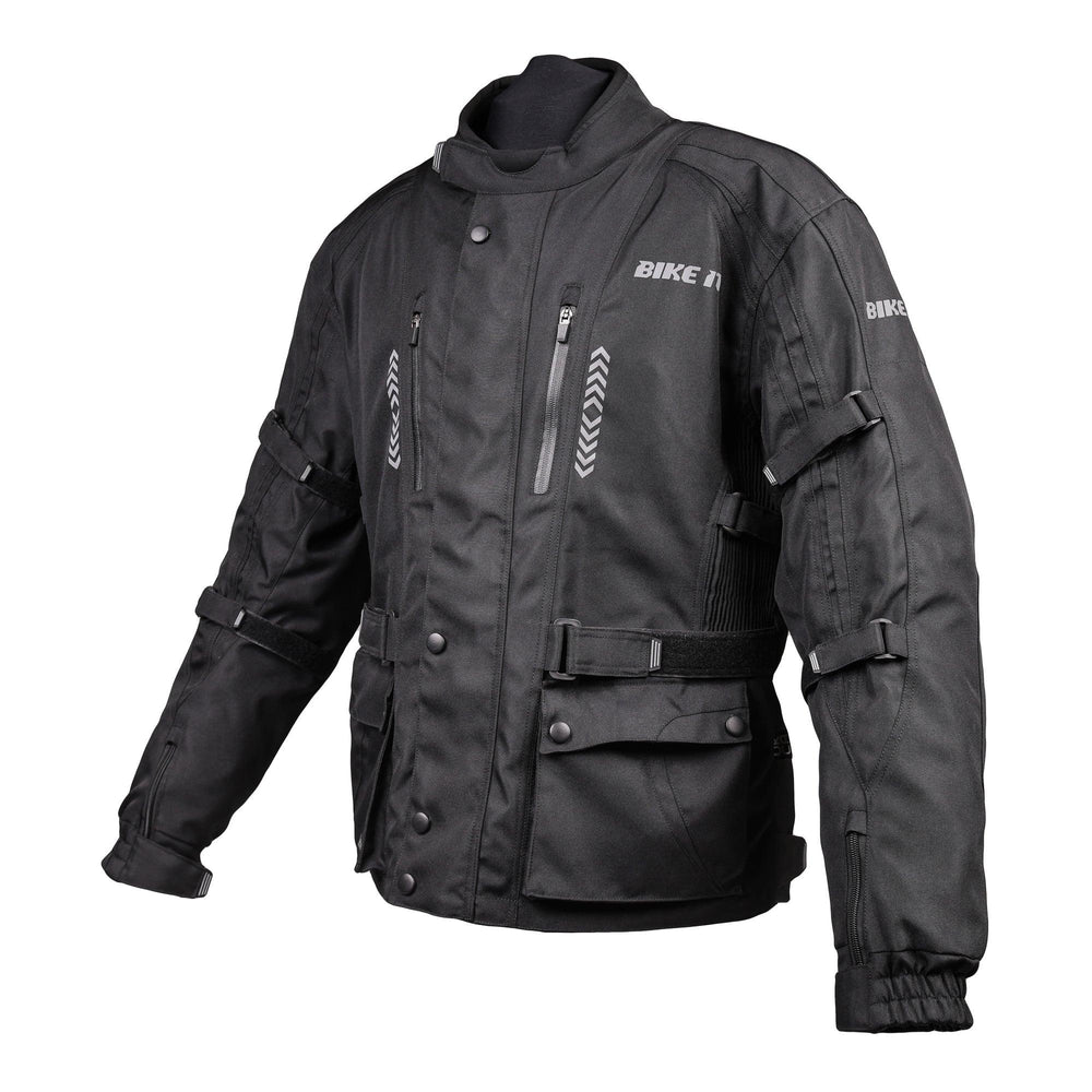 Bike It  Triple Black All-Weather Waterproof Adventure Touring Motorcycle Jacket