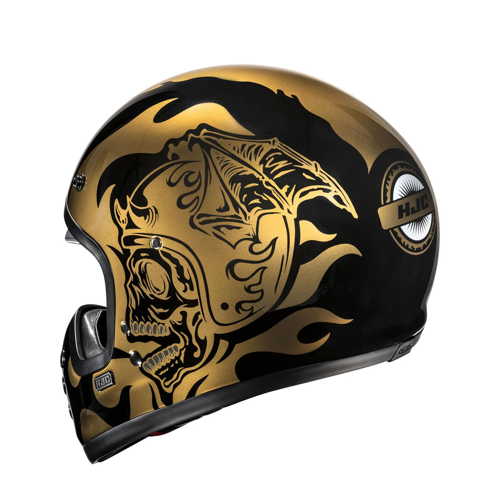 HJC V60 Flame MC9 Gold Motorcycle Helmet