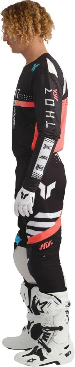 Thor Sportmode Synth Jersey - Black/Coral/Turquoise/White