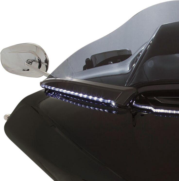 Ciro Horizon LED Lighted Windshield Trim For Harley Davidson FLTRK 1868 ABS 2020-2024 Black Clear