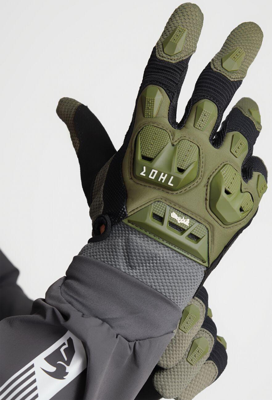 Thor Terrain Gloves - Army Green/Black/Charcoal