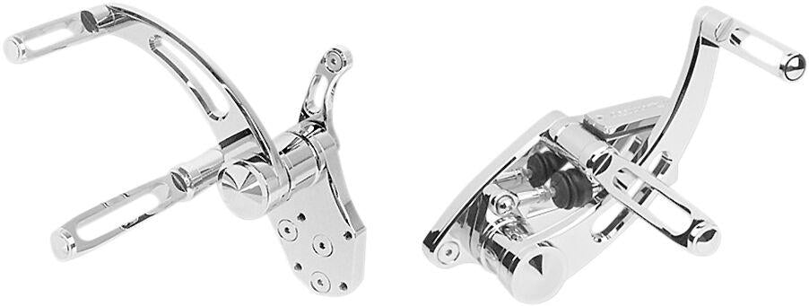 Accutronix Forward Controls & Master Cylinder For Harley Davidson FXST 1450 2000-2003 Slotted - Chrome