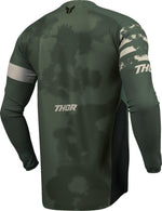 Thor Launchmode Bleach Jersey - Black/Camo Green/Off-White
