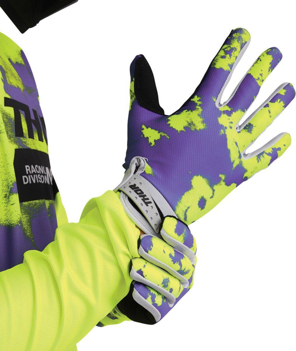 Thor Launchmode Bleach Gloves - Acid/Black/Grey/Purple