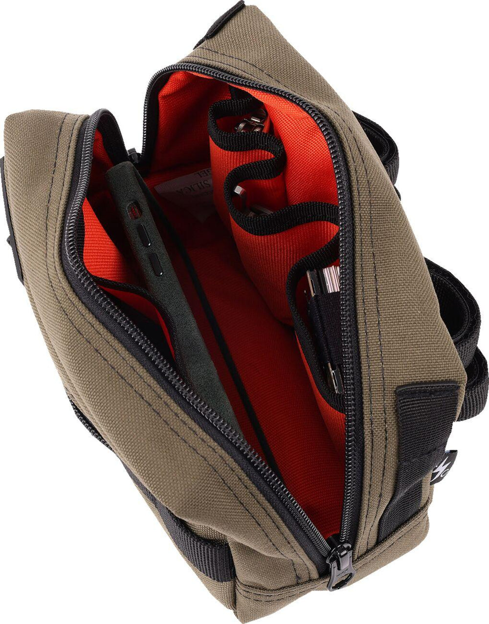 Thrashin Supply Co Handlebar Bag Handlebar Green/Orange - 12.5cm (5") x 17.5cm (7") x 8.26cm (3-1/4")