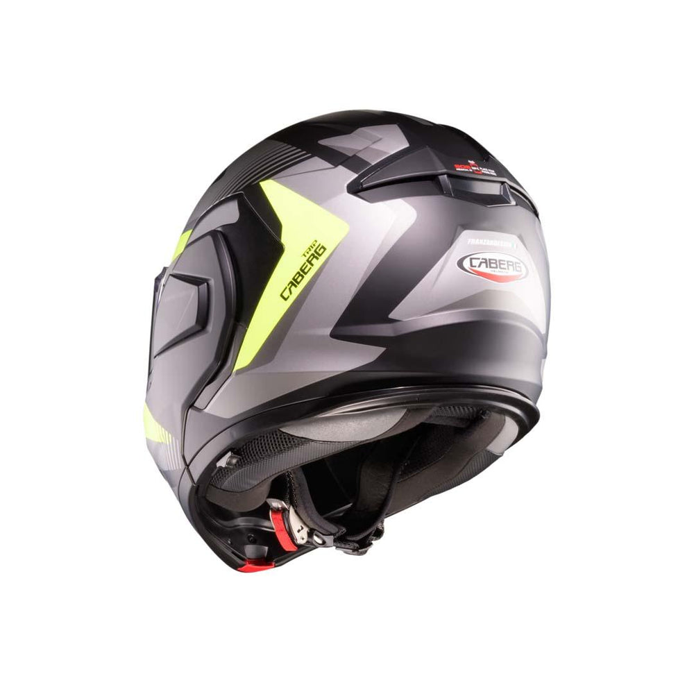 Caberg Trip Lunar Flip Front Motorcycle Helmet - Matt Black/Grey/Yellow Fluo/Anthracite