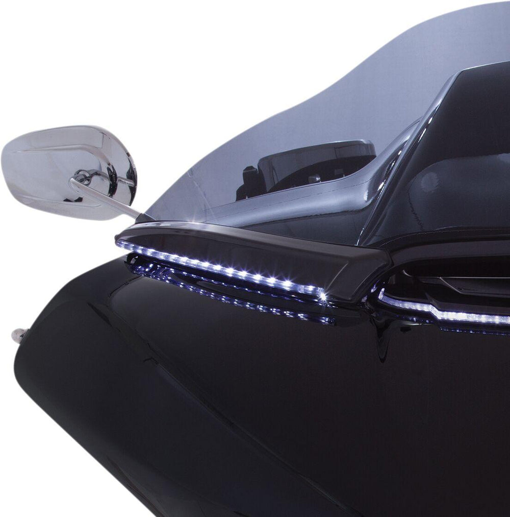 Ciro Horizon LED Lighted Windshield Trim For Harley Davidson FLTRK 1868 ABS 2020-2024 Black Clear