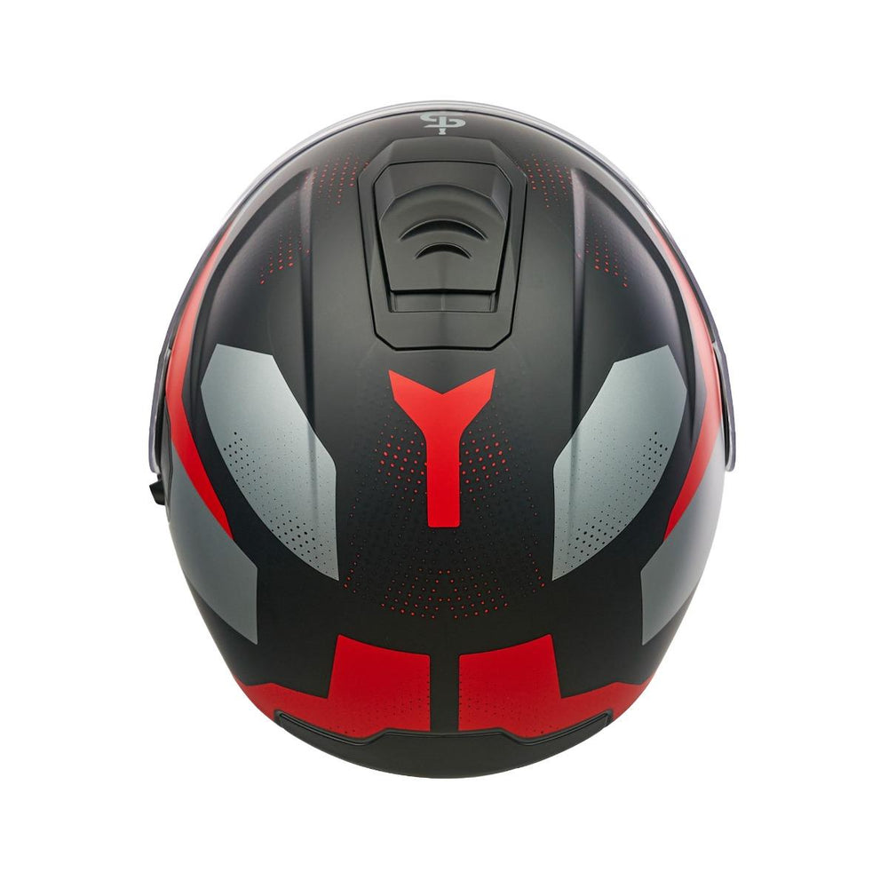Spada Orion 2 Geo Camo Flip Front Motorcycle Helmet - Matt Red
