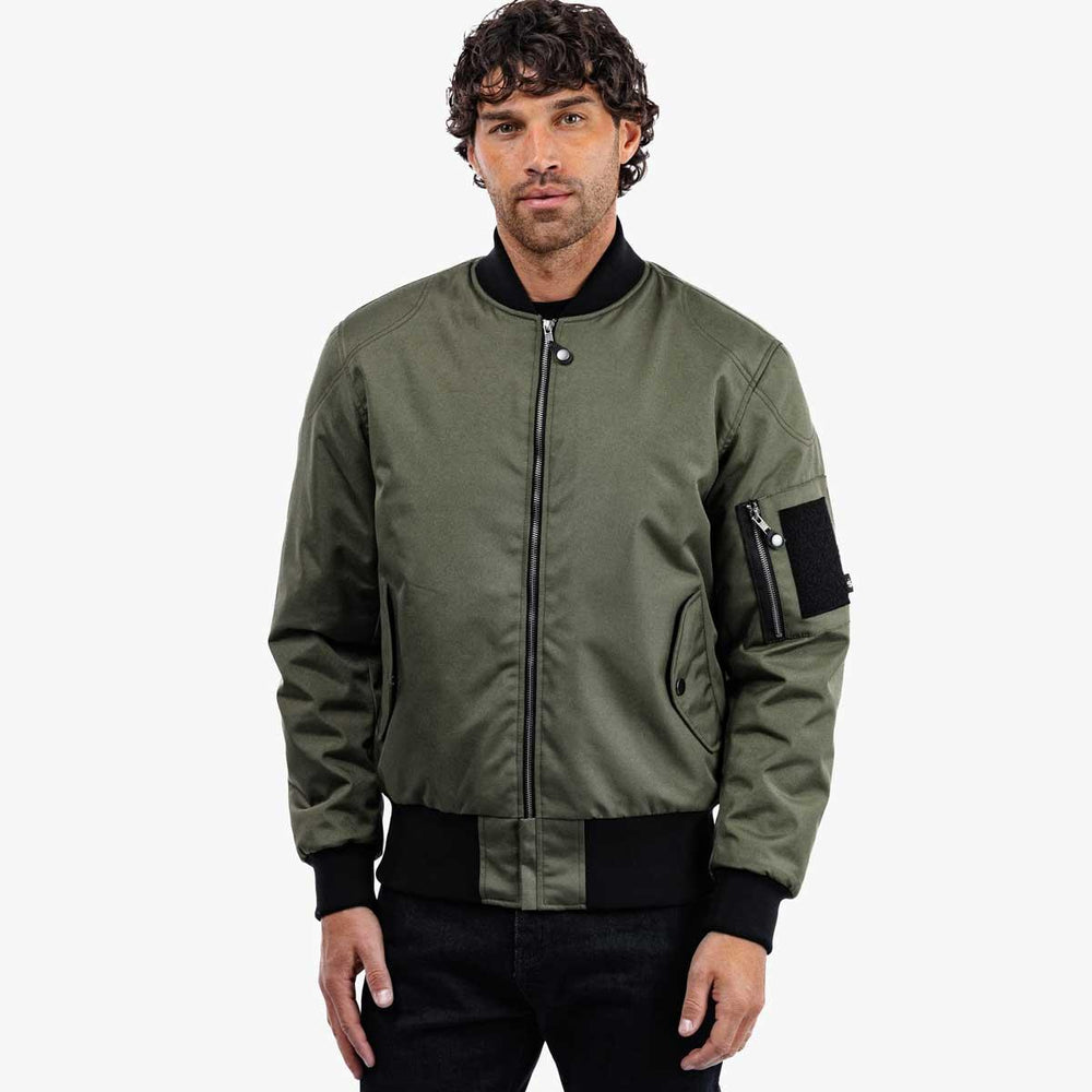 Spada Airforce MA1 Waterproof Motorcycle Bomber Jacket - Olive