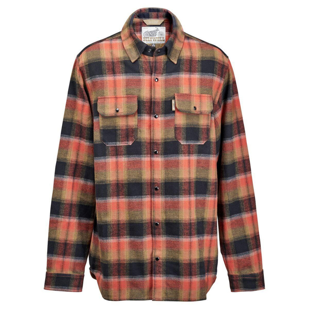 Biltwell Mens Adult Hi Test Flannel Shirt - Black/Rust