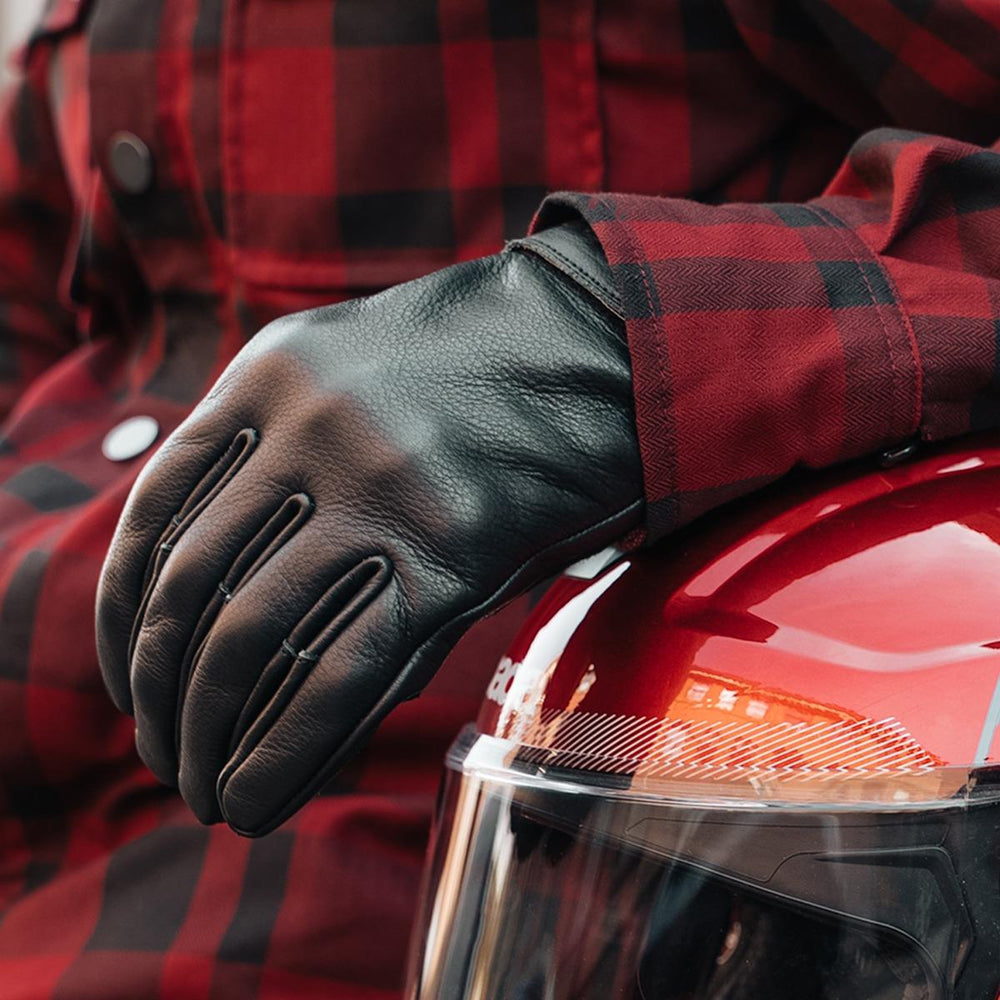 Spada Clutch Leather Motorcycle Gloves - Black