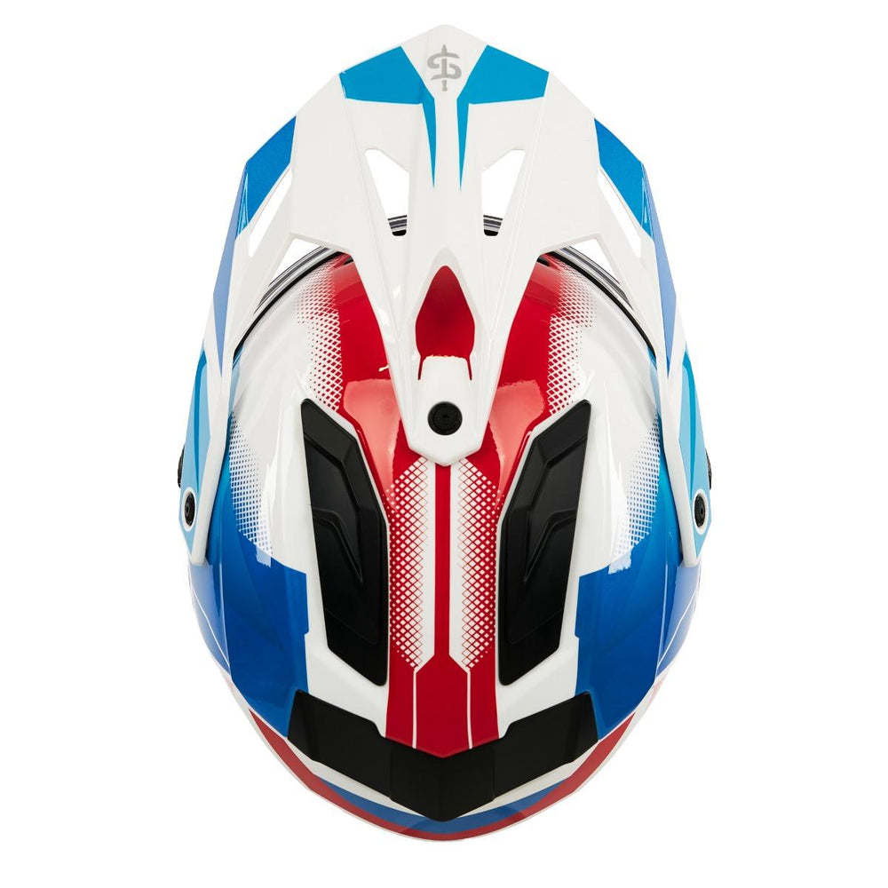 Spada Trailhawk Raptor Adventure Motorcycle Helmet - Red/Blue/White