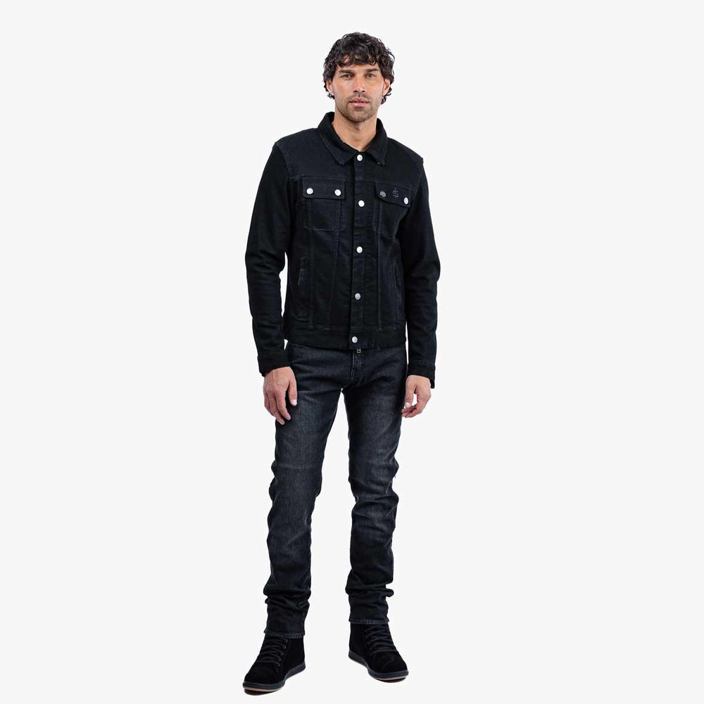 Spada Tura Trucker Men's Motorcycle Jacket - Solid Black