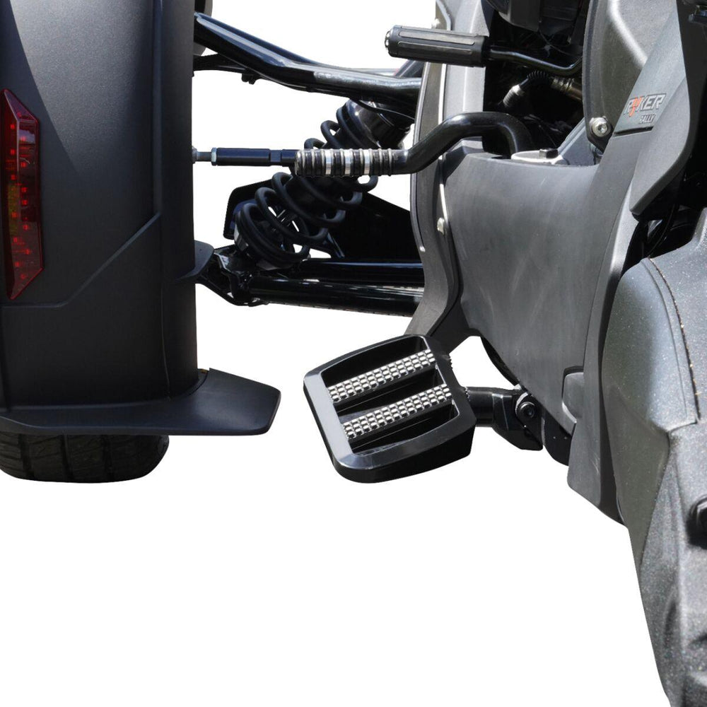 Show Chrome Combat Floorboards For Can Am RYKER 600 ACE 2019-2024 - Black/Contrast Cut