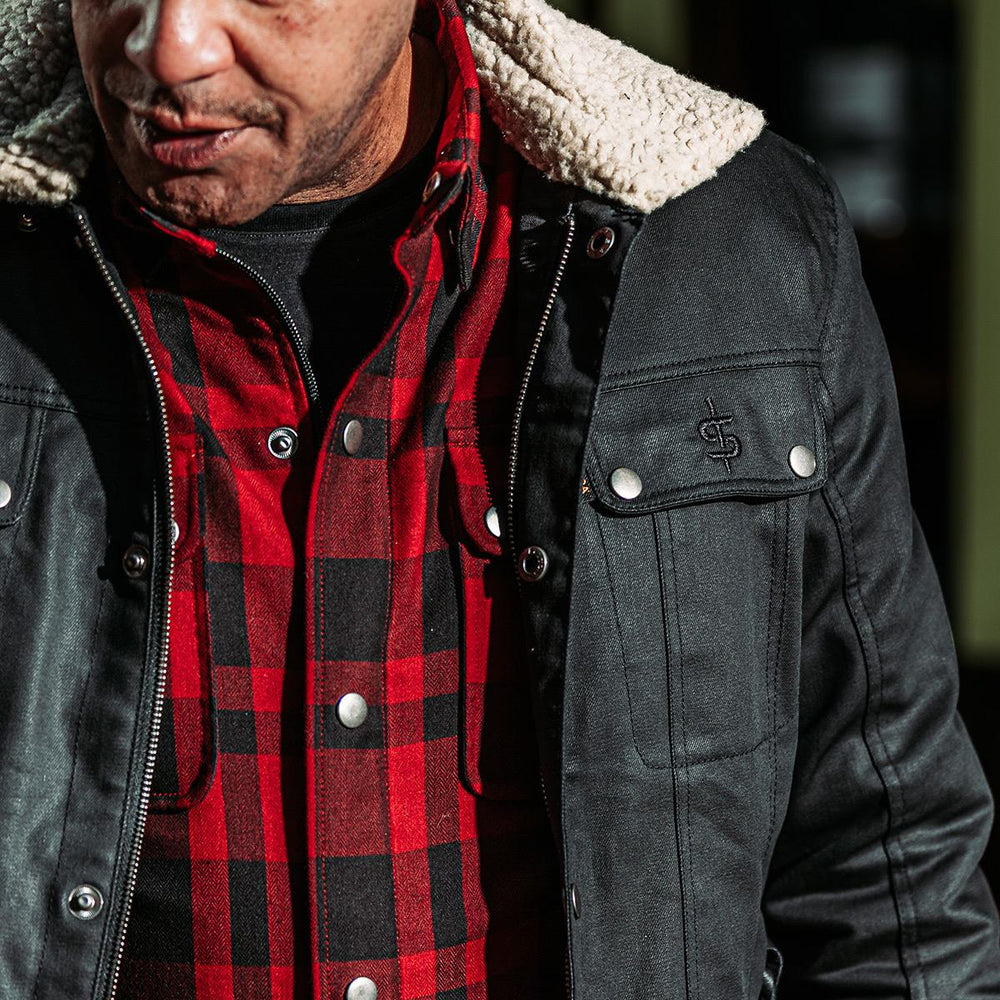 Spada Temper Trucker CE Jacket Black Tan