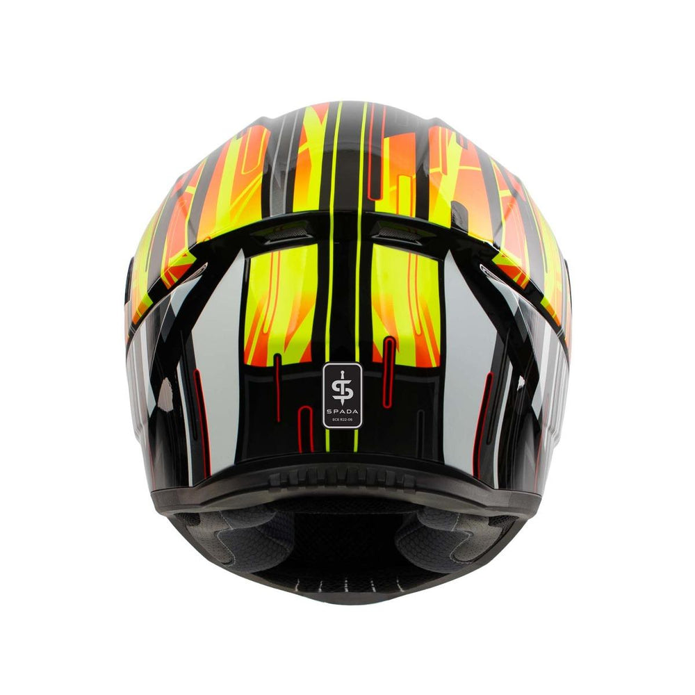 Spada Raiden 3 Cyclone Full Face Motorcycle Helmet - Yellow