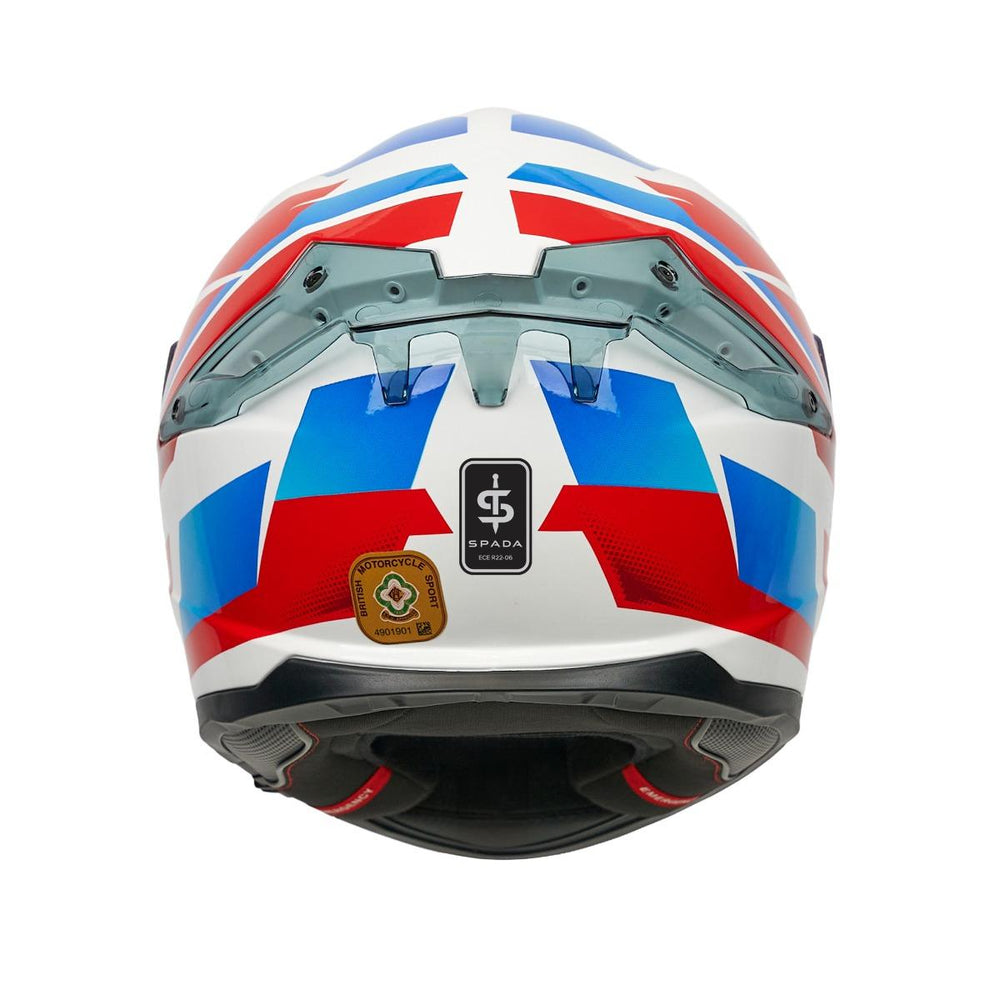 Spada Blade Sabre Full Face Motorcycle Helmet - White/Blue/Red