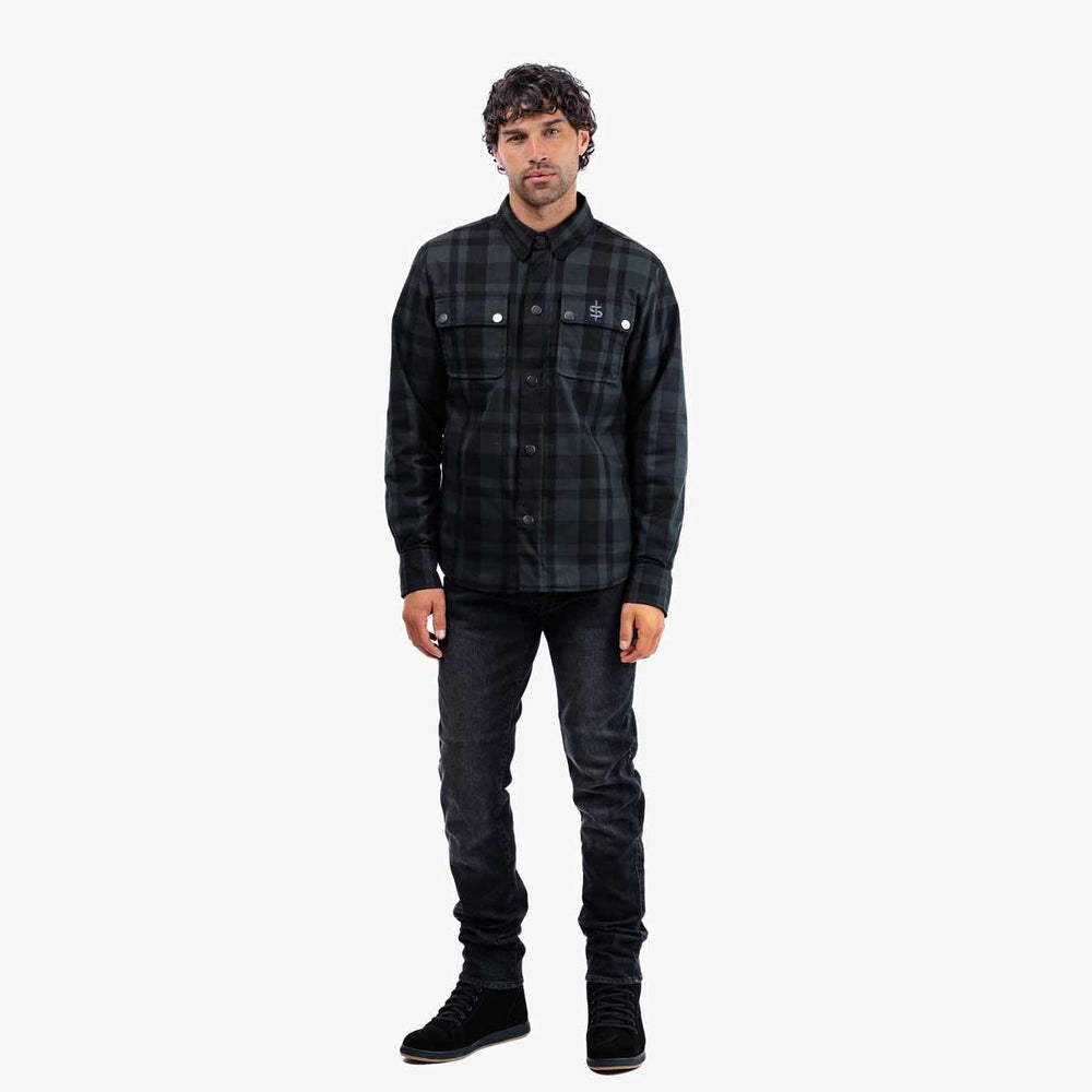 Spada Ember CE Approved Armoured Motorcycle Shirt - Black/Grey