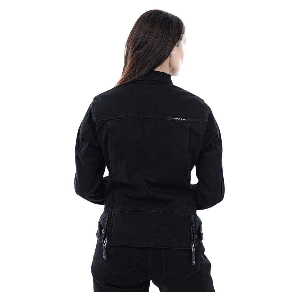 Spada Tura Trucker Ladies Motorcycle Jacket - Solid Black
