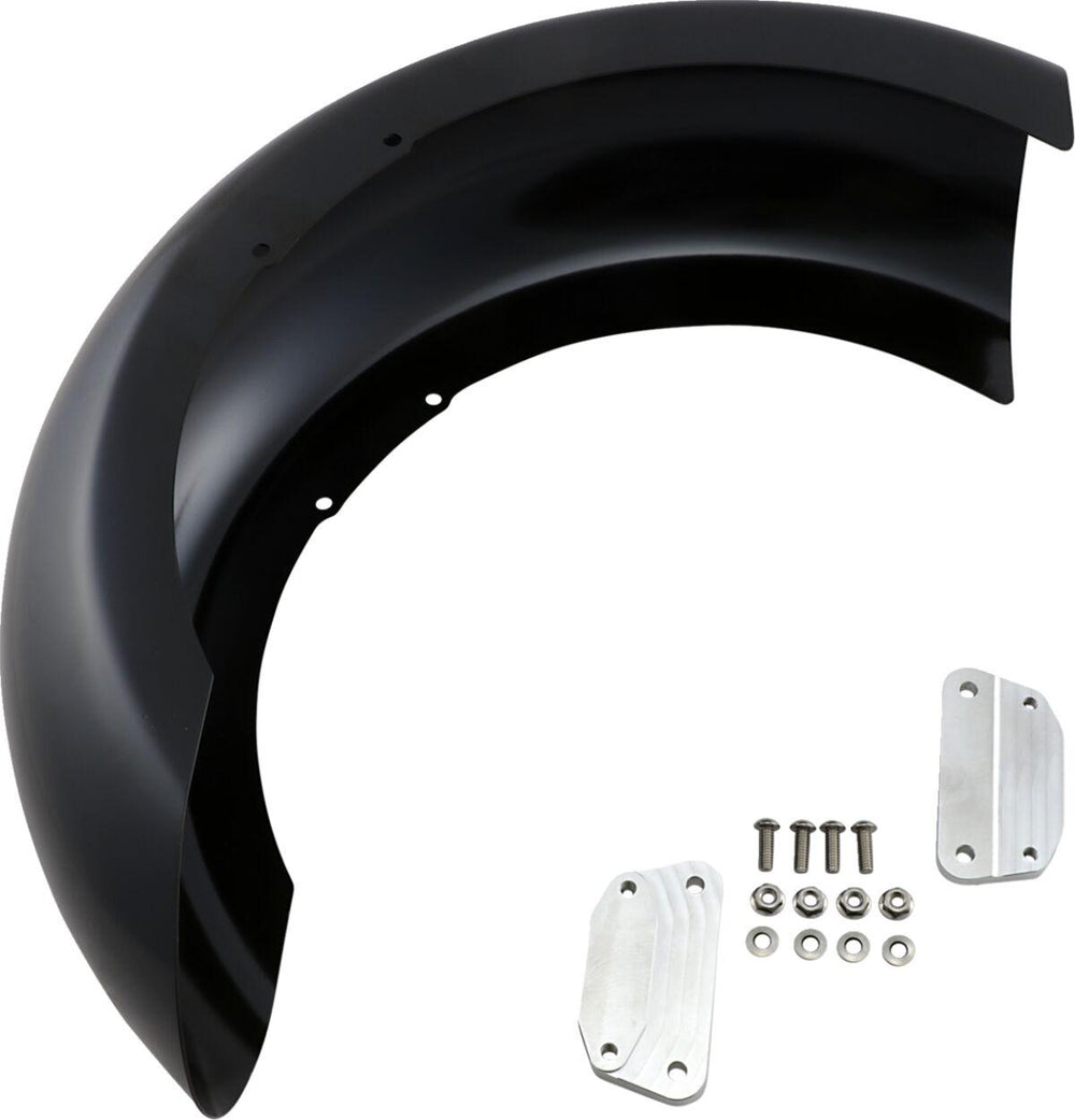 Klock Werks Hugger Front Fender With Mounting Blocks For Harley Davidson FLFB1750 2018-2020 45.7 cm (18") - Black