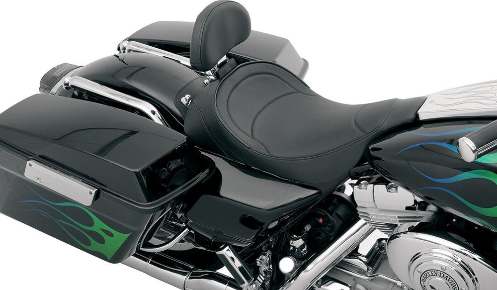 Drag Specialties Backrest Compatible Mild Stitched Solo Seat For Harley Davidson FLHT 1340 1997-1998 62cm Long - Black