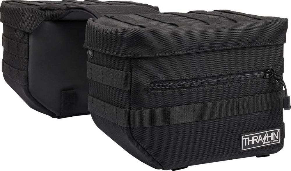 Thrashin Supply Co Essential Saddlebags For Harley Davidson FLD 1690 2012-2013 - Black