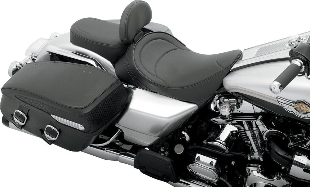 Drag Specialties Backrest Compatible Mild Stitched Solo Seat For Harley Davidson FLHR 1340 1997-1998 56cm Long - Black