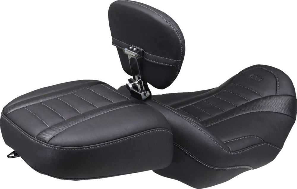 Mustang Wide Deluxe Touring Passenger Seat For Harley Davidson FLHX 1923 2024-2026 - Black/Grey