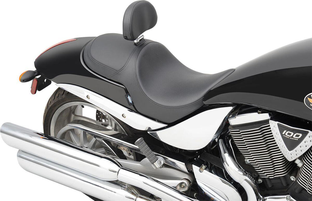 Drag Specialties Predator Seat For Victory Hammer 100 2005-2010 Carbon Fibre Stitched - Black