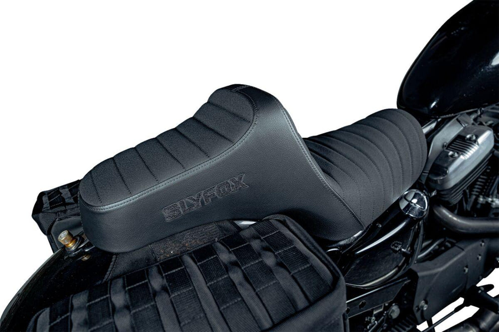 Slyfox High Noon Seat For Harley Davidson XL1200C 2004-2020 - Black