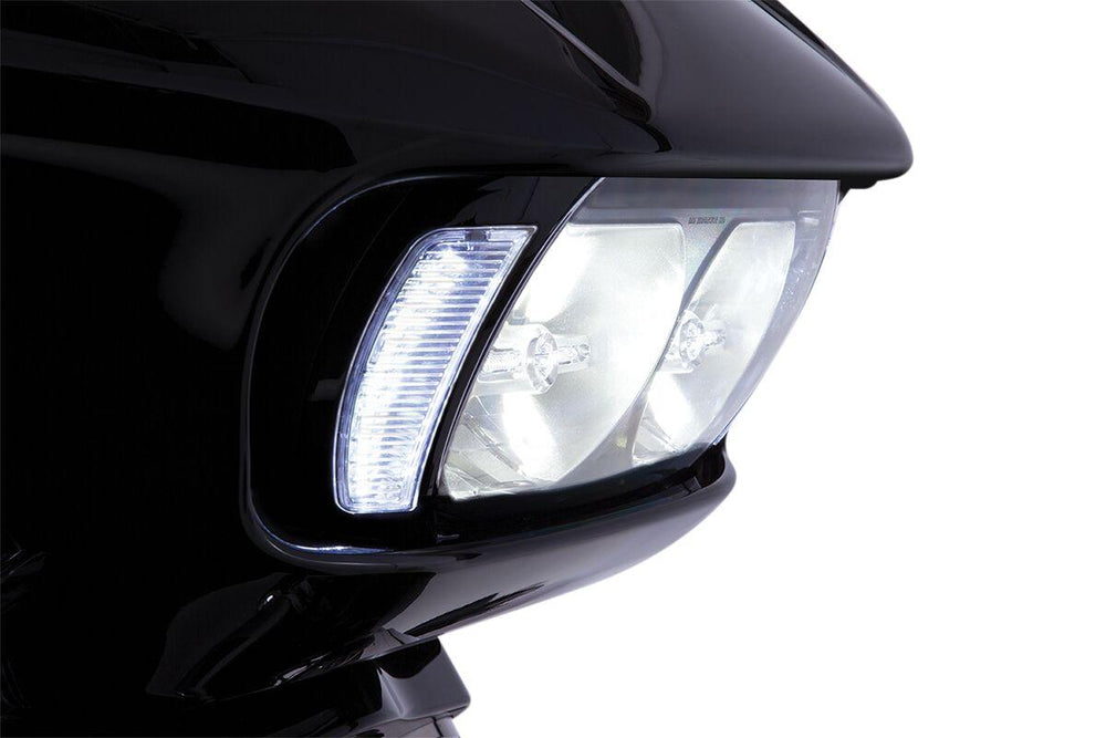 Ciro Fang Headlight Bezels For Harley Davidson FLTRK 1868 ABS 2020-2024 Black Clear